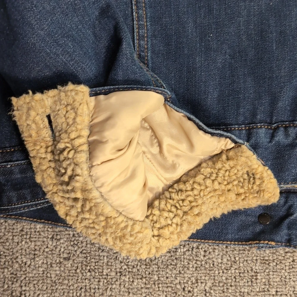 NWT Mavi Kaira Sherpa Lined Denim Trucker Jacket Size Small - Picture 9 of 13